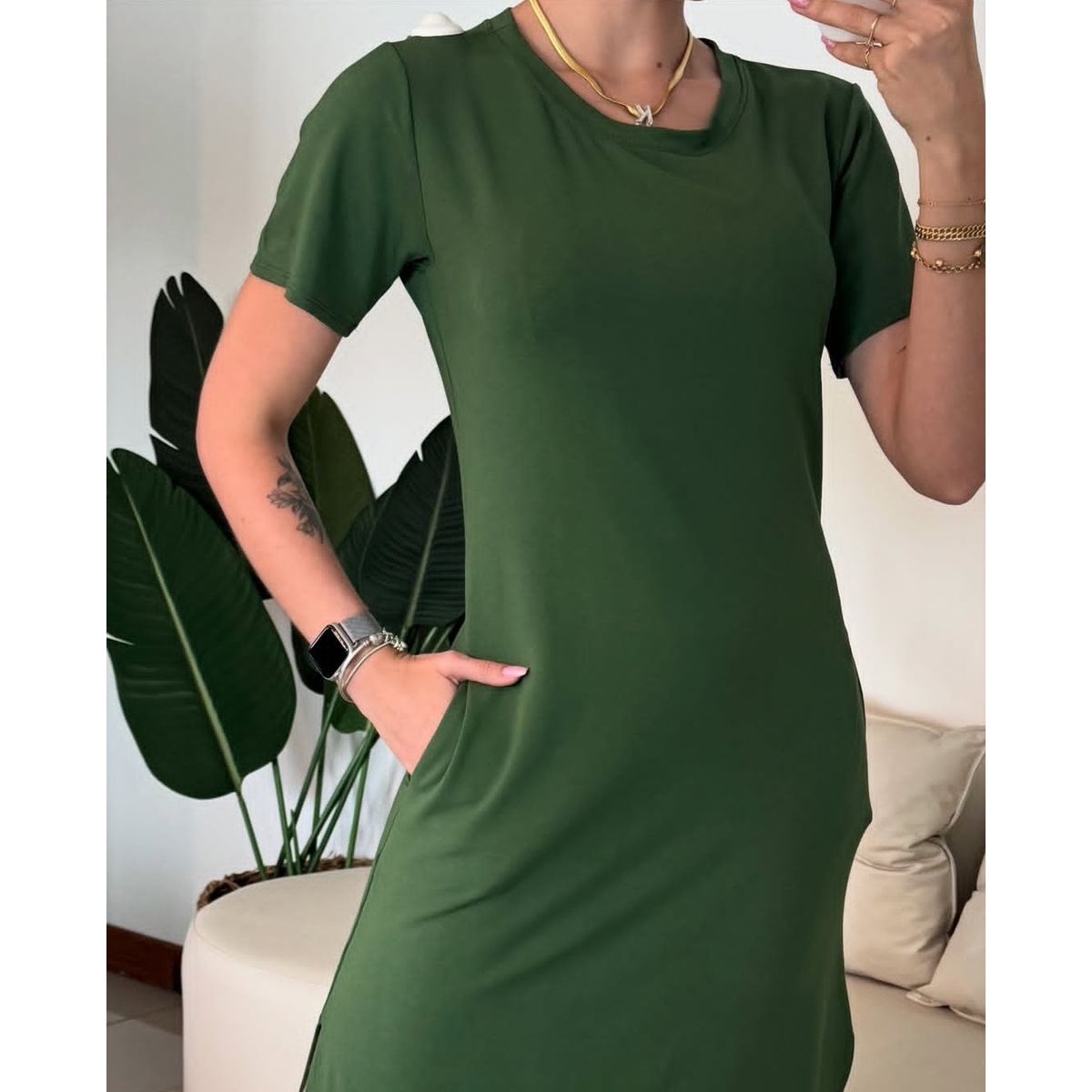 VESTIDO VERDE ACTION - Fátima Modas