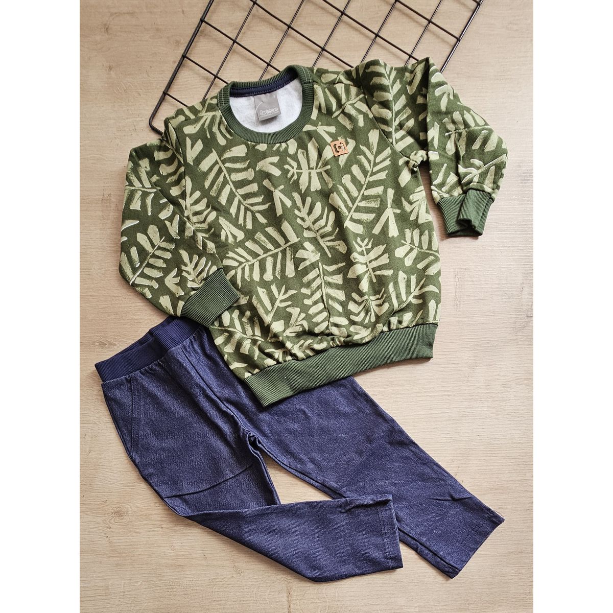 Carinhoso - Conjunto Verde Folhagem Slim Menino - Fátima Modas