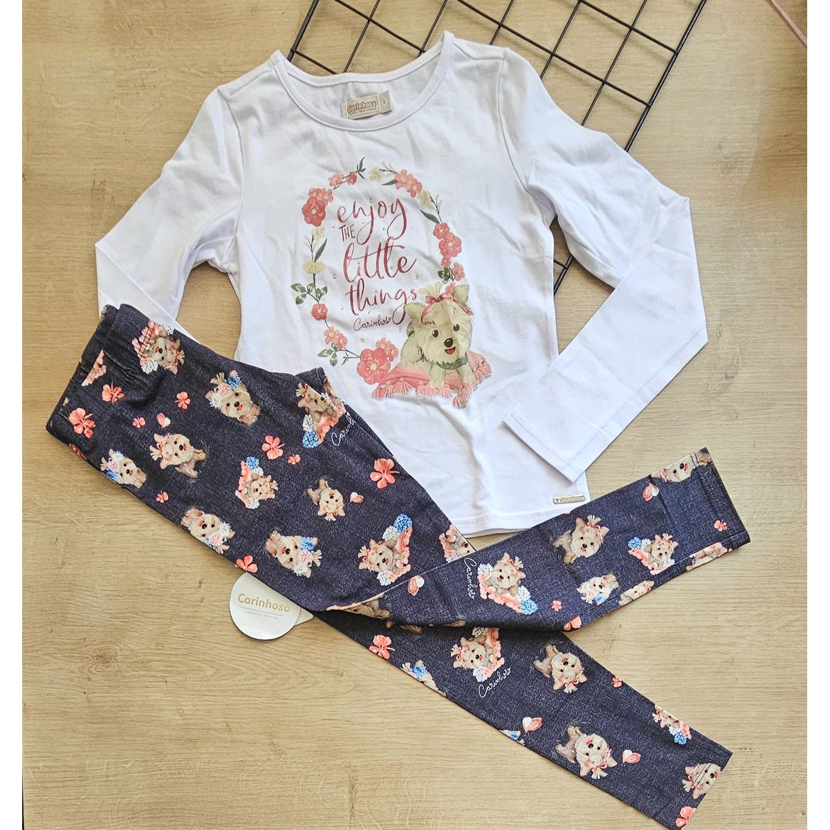 Conjunto Molecotton Infantil Blusa + Legging Rapos - Fátima Modas