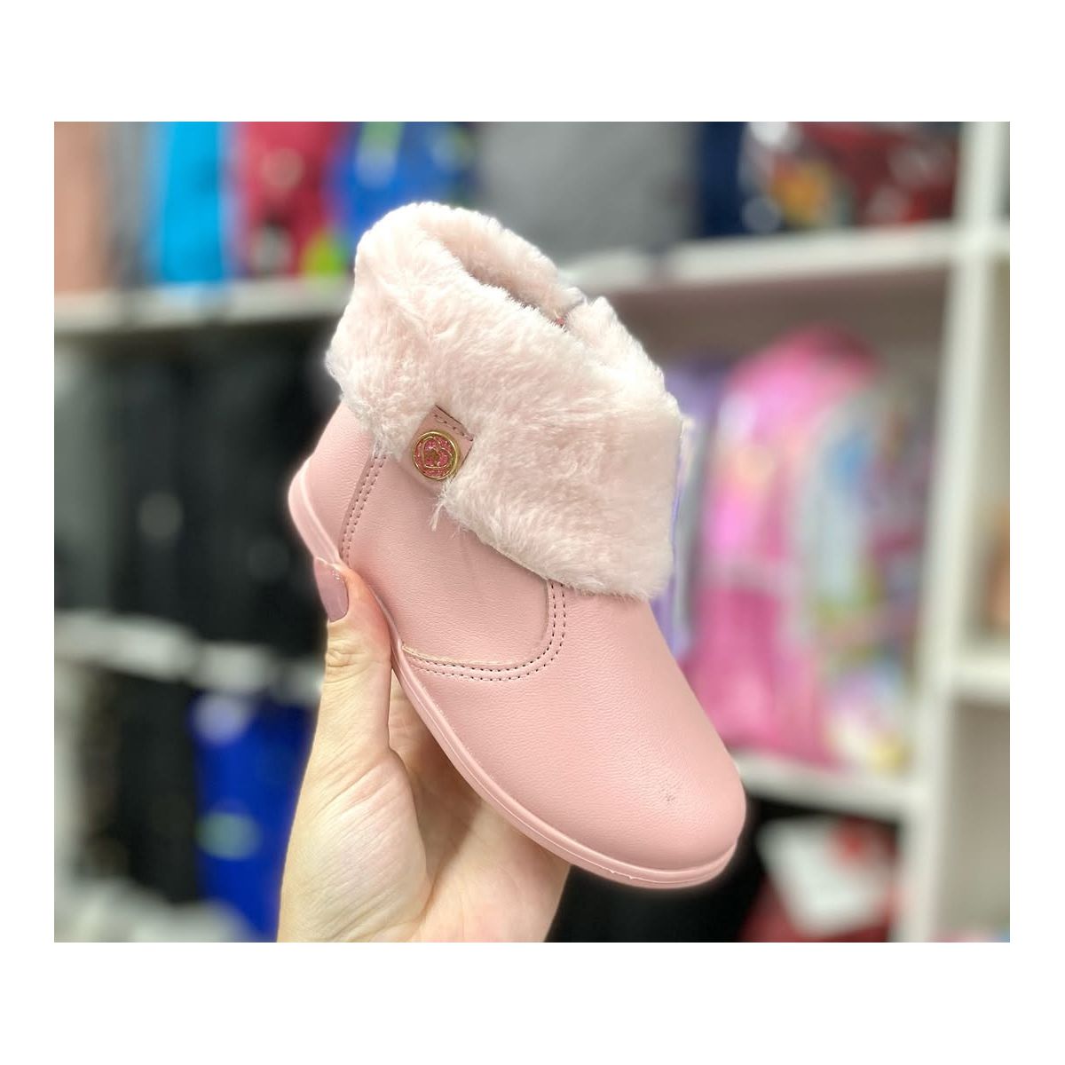 Bota Infantil Menina Molekinha Pelo- Rosa - Fátima Modas