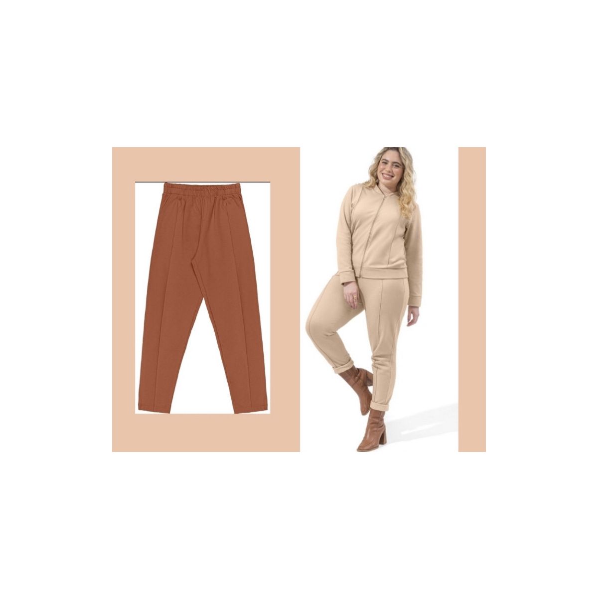 Calça em moletom Cereja Rosa - Fátima Modas