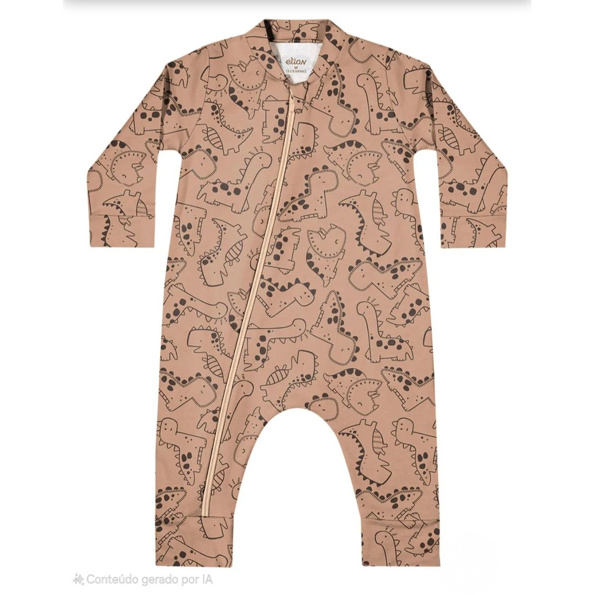 Macacão Bebê Menino Estampado Elian Marrom - Fátima Modas