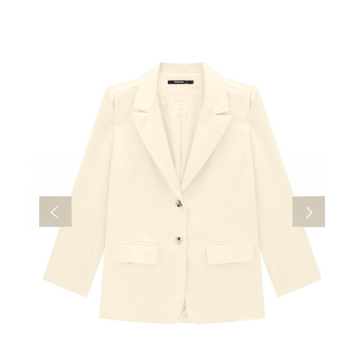 Enfim - Blazer Off White Alongado Liocel - Fátima Modas