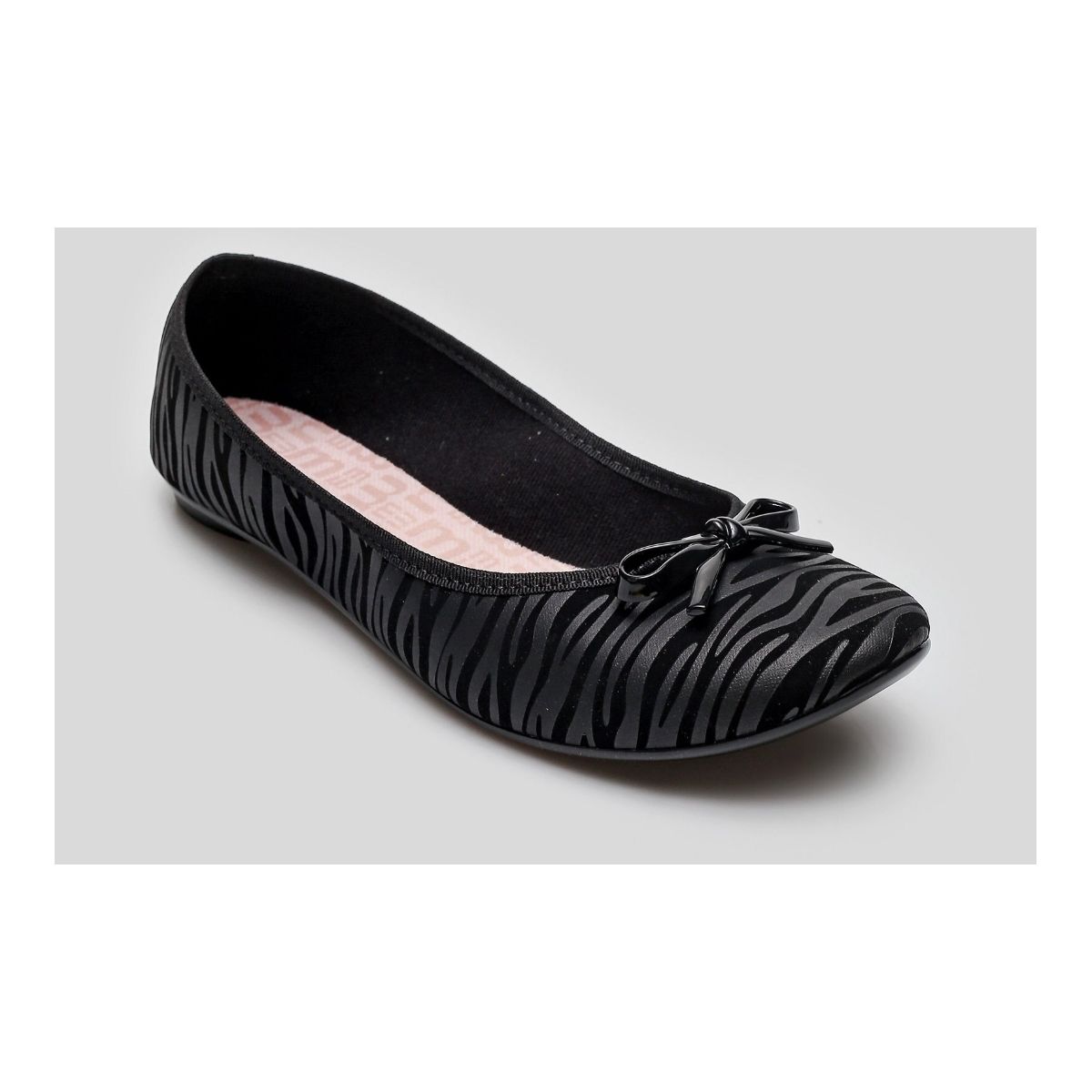 Sapatilha feminina animal print com laço preta | M... - Fátima Modas