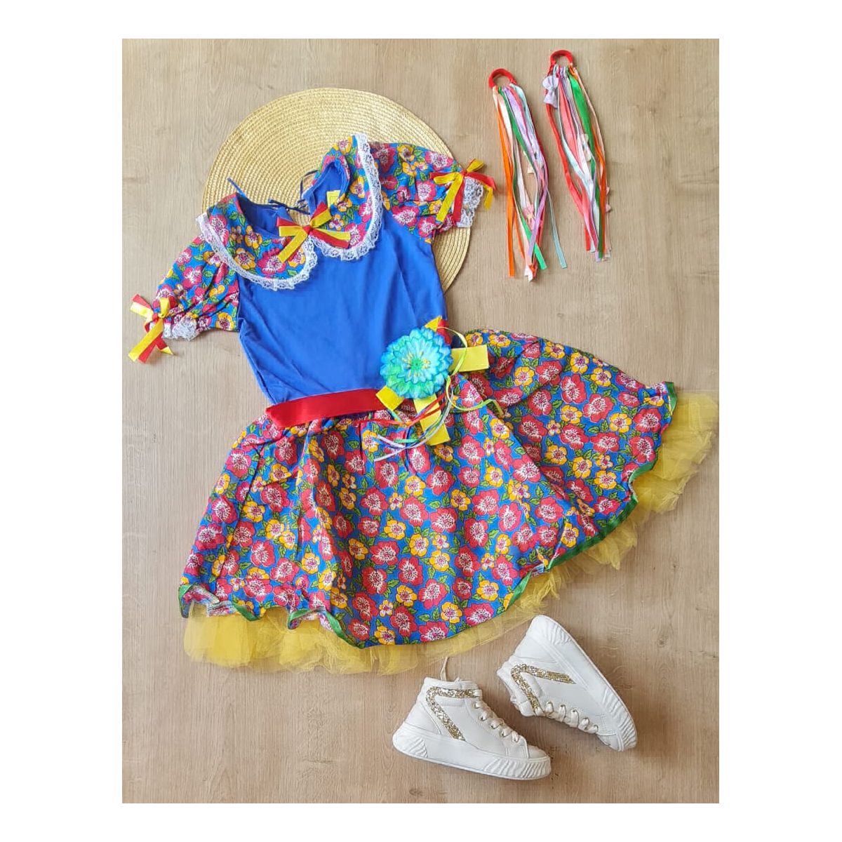 Vestido Junino Flores - Fátima Modas