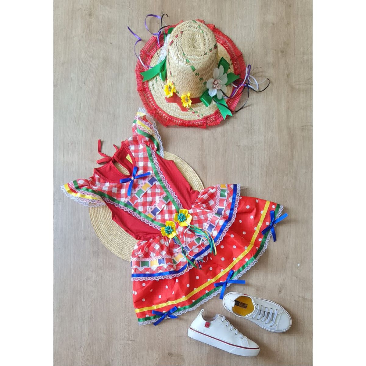 Vestido Junino Bandeirinha - Fátima Modas