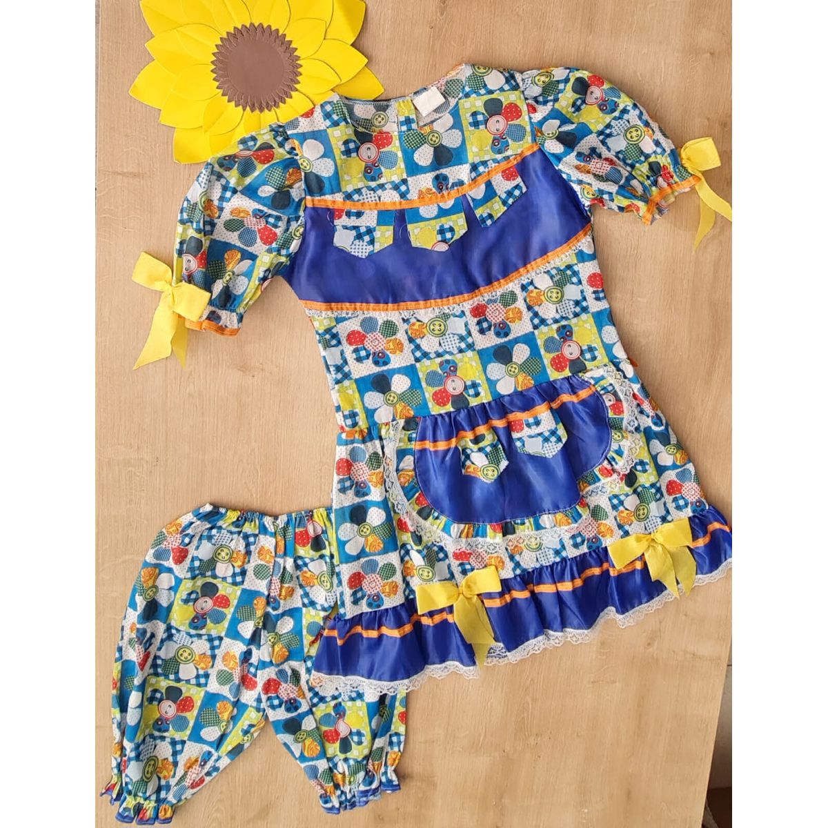 Vestido Junino flores - Fátima Modas