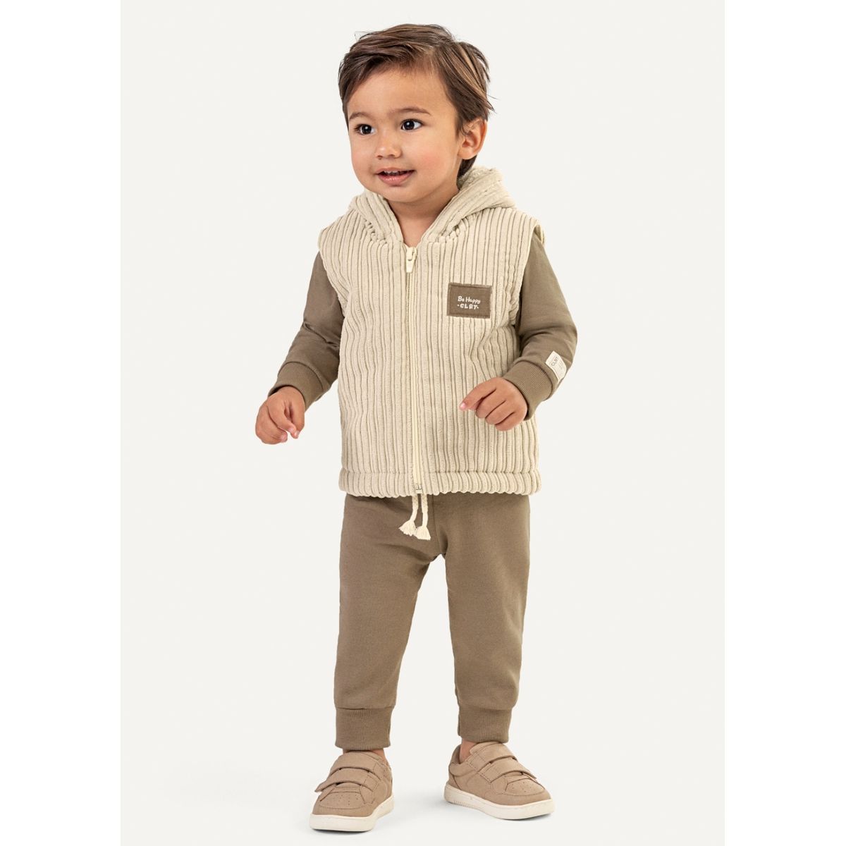 Conjunto Bebê Menino Com Colete Peluciado Coloritt... - Fátima Modas