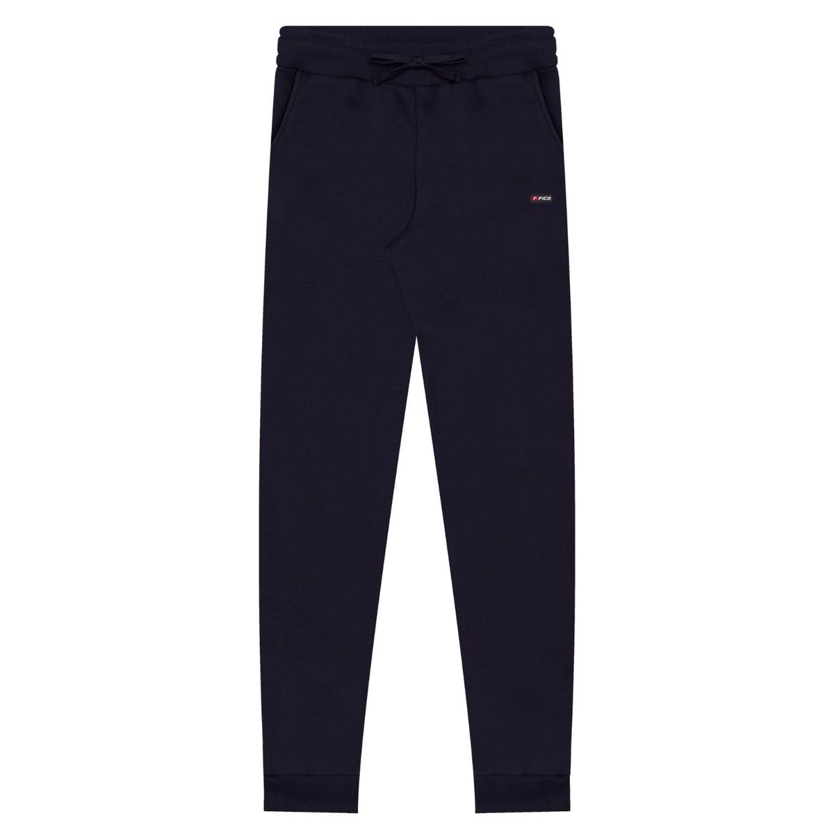 Calça Slim Com Bolsos E Cadarço Em Moletom Marinho... - Fátima Modas