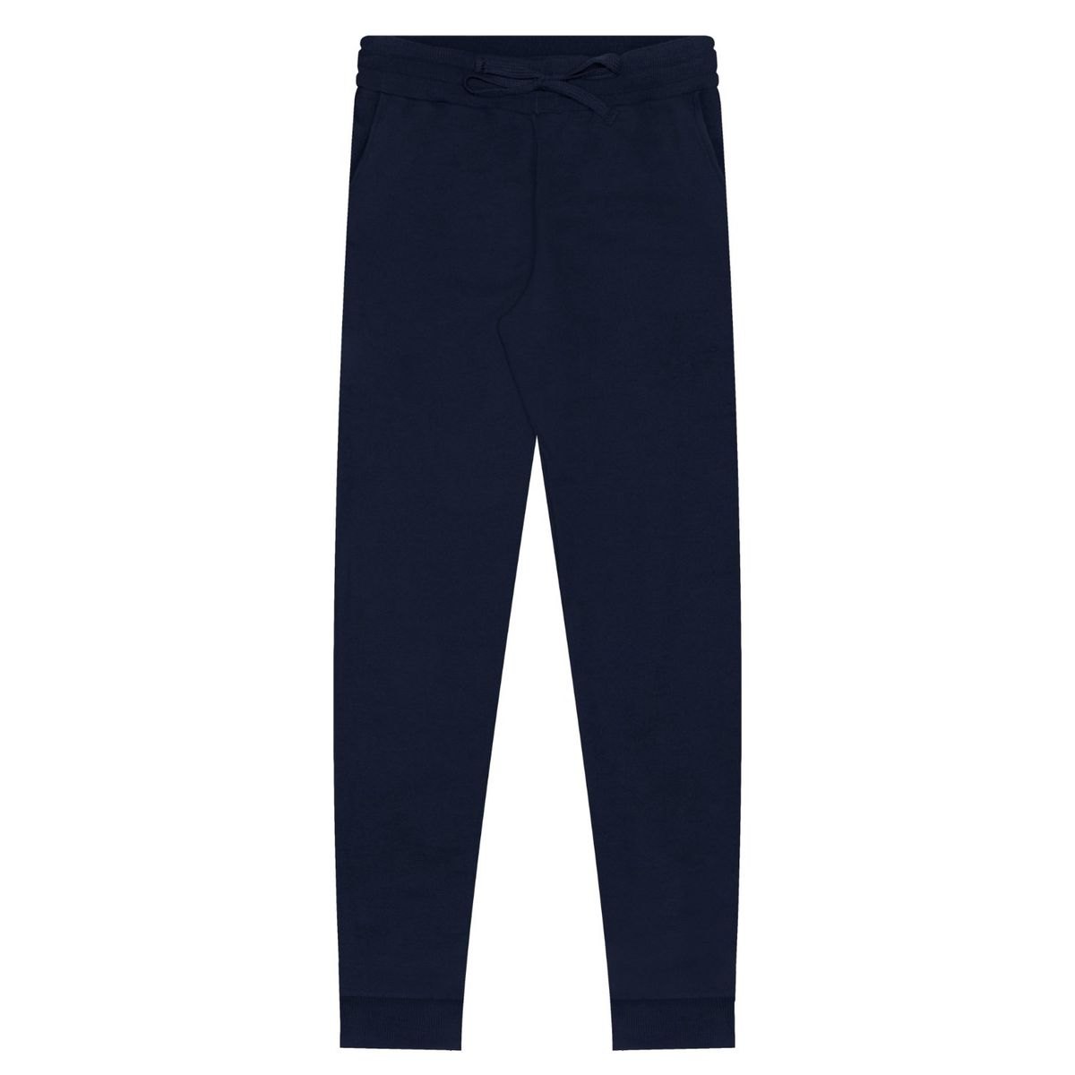 Calça Slim Em Moletom De Algodão Com Bolsos Marinh... - Fátima Modas