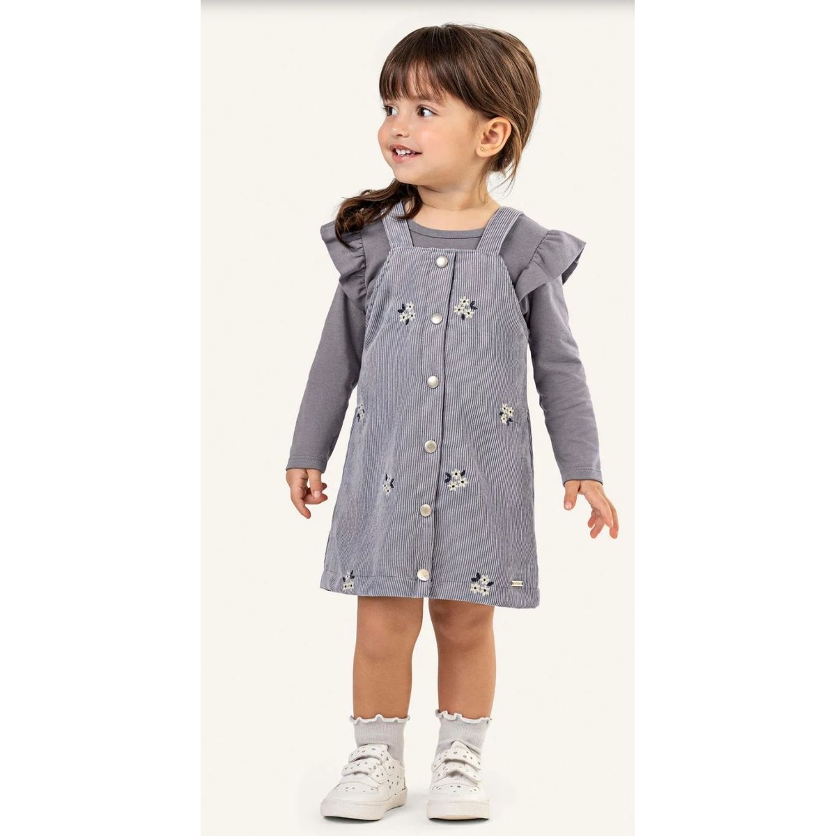 Conjunto Infantil Menina Blusa e Vestido Veludo Co... - Fátima Modas