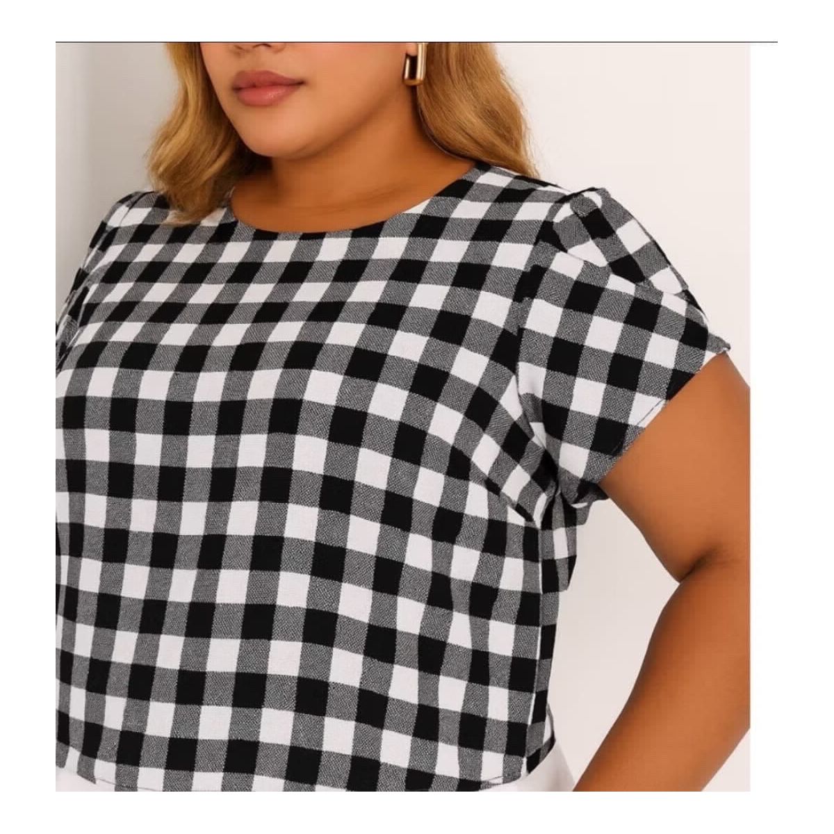 camiseta Xadrez - Fátima Modas