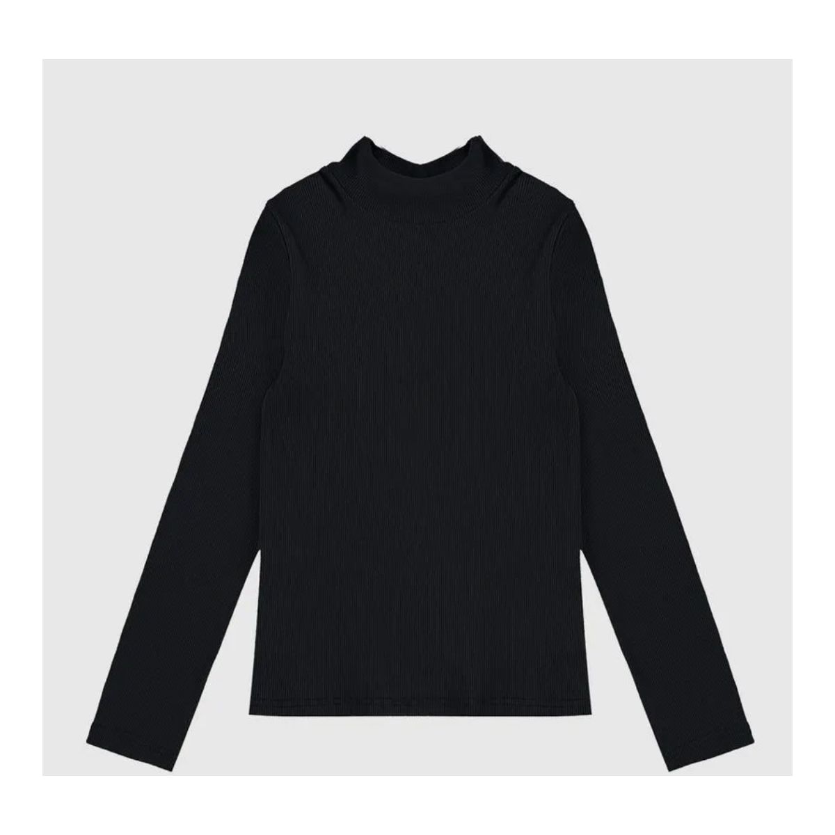 Blusa Infantil Menina Gola Alta Manga Longa Em Rib... - Fátima Modas