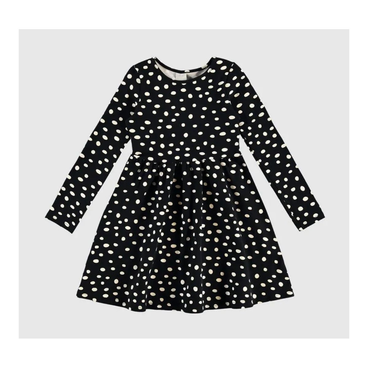 Vestido Infantil Acinturado Manga Longa Em Algodão... - Fátima Modas