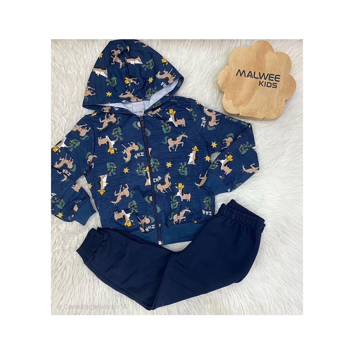 Conjunto Infantil Menino Jaqueta E Calça Em Moleto... - Fátima Modas
