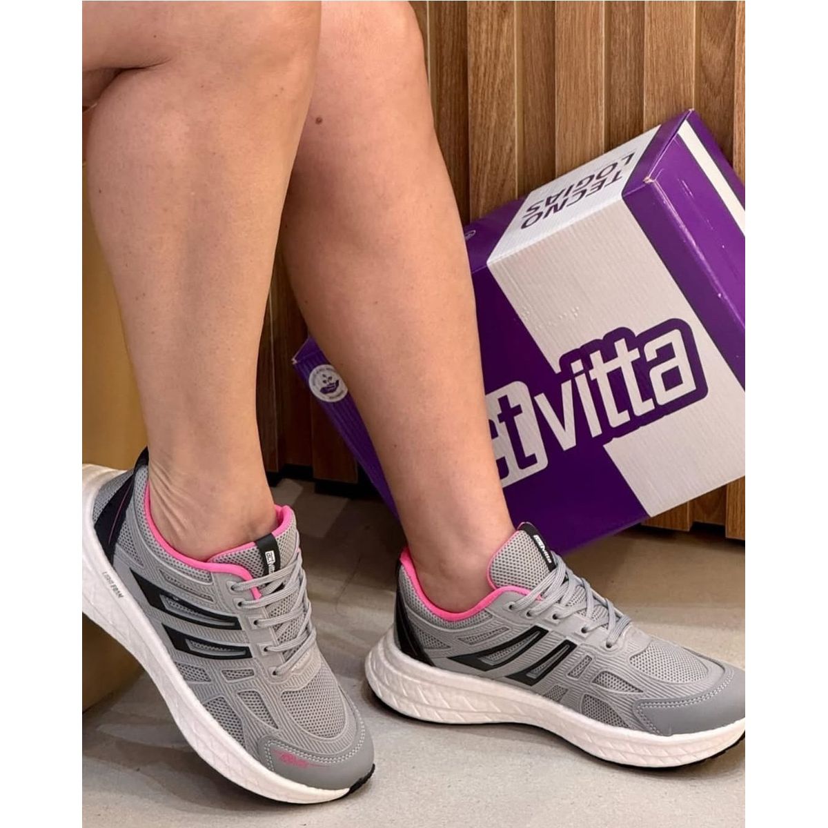 TENIS FEMININO ACTVITTA 4841.114 CINZA - Fátima Modas