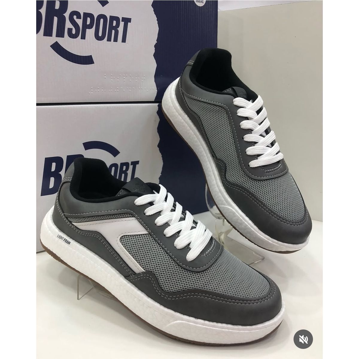 Tênis Brsport Nylon Mesh Masculino 2297.103 - Cinz... - Fátima Modas