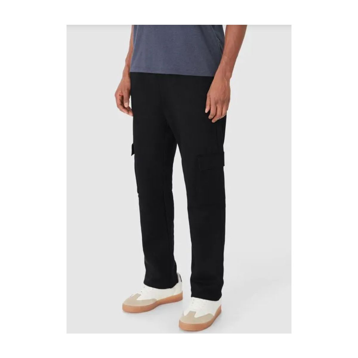 Calça Reta Masculina Bolso Cargo Em Moletom Flanel... - Fátima Modas