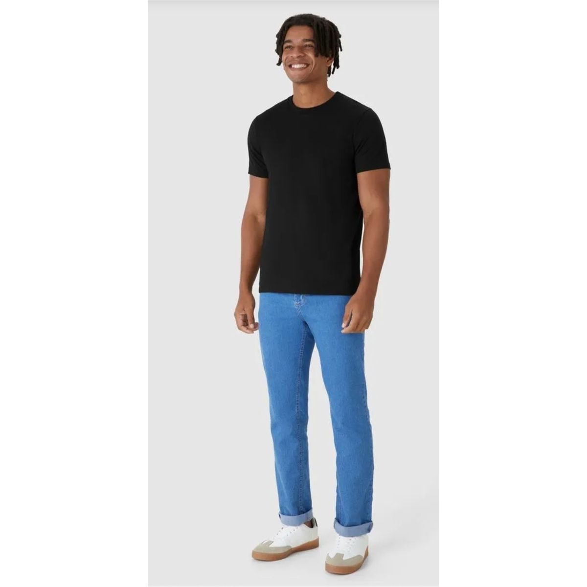 Camiseta Básica Masculina Bordado Peitoral Em Algo... - Fátima Modas