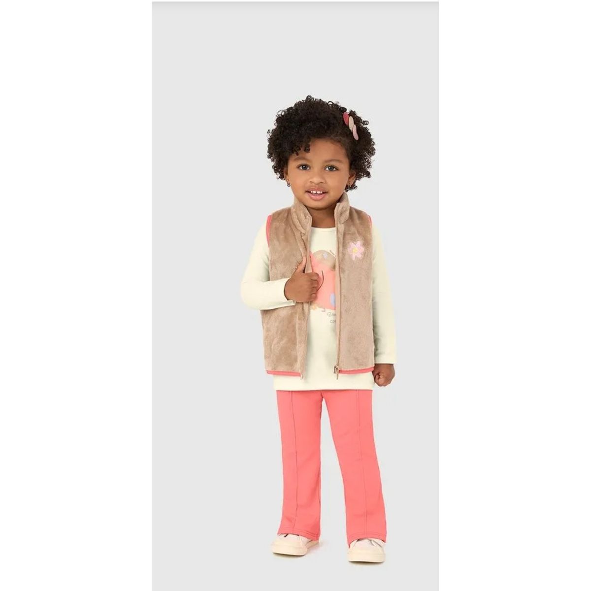 Conjunto Infantil Menina 3 Peças Colete + Blusa + ... - Fátima Modas