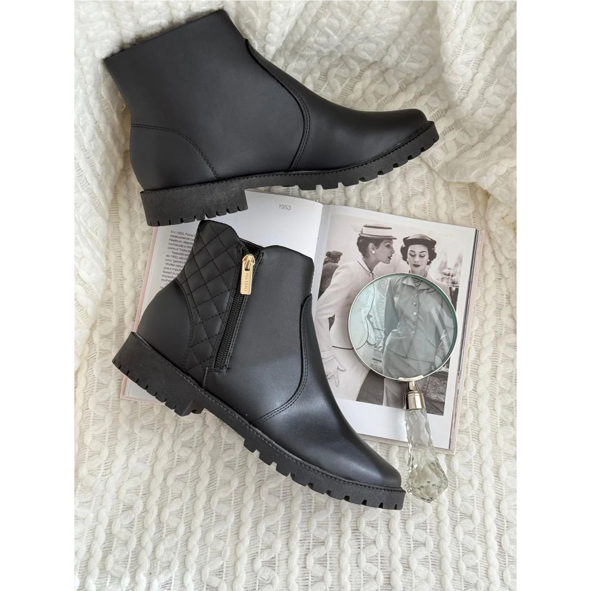 Bota Via Uno Salto Baixo 868009 - Fátima Modas