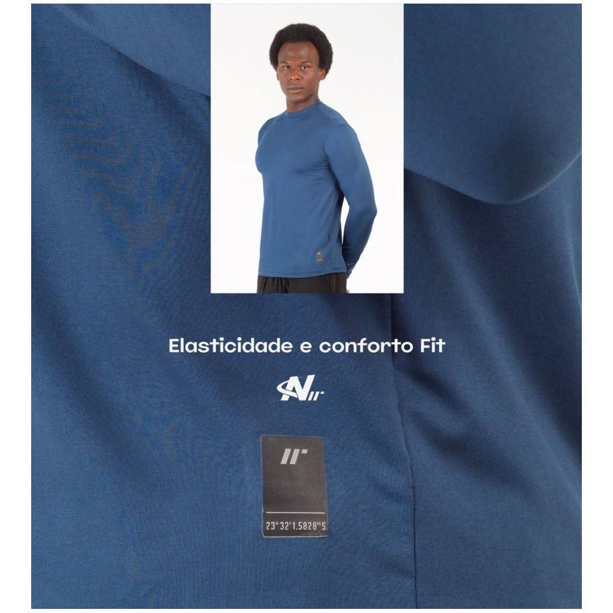 Camiseta Térmica Ninety Azul - Fátima Modas