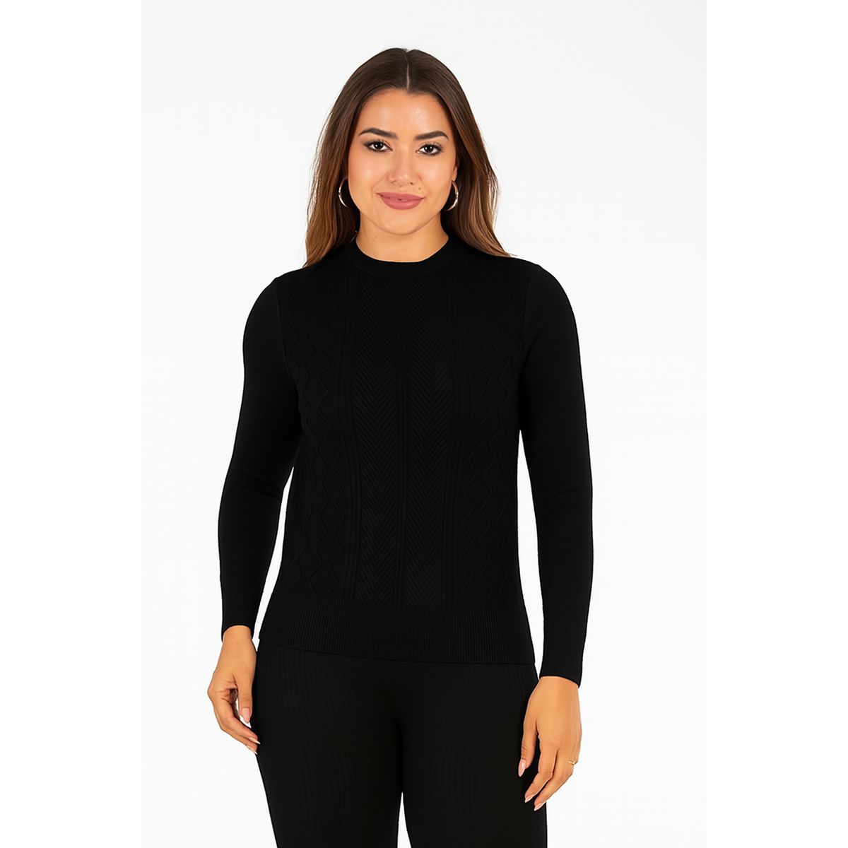 Blusa Tricot Preta - Fátima Modas