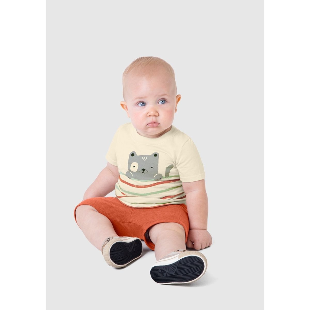 Conjunto Infantil Menino Bermuda Em Moletom Textur... - Fátima Modas
