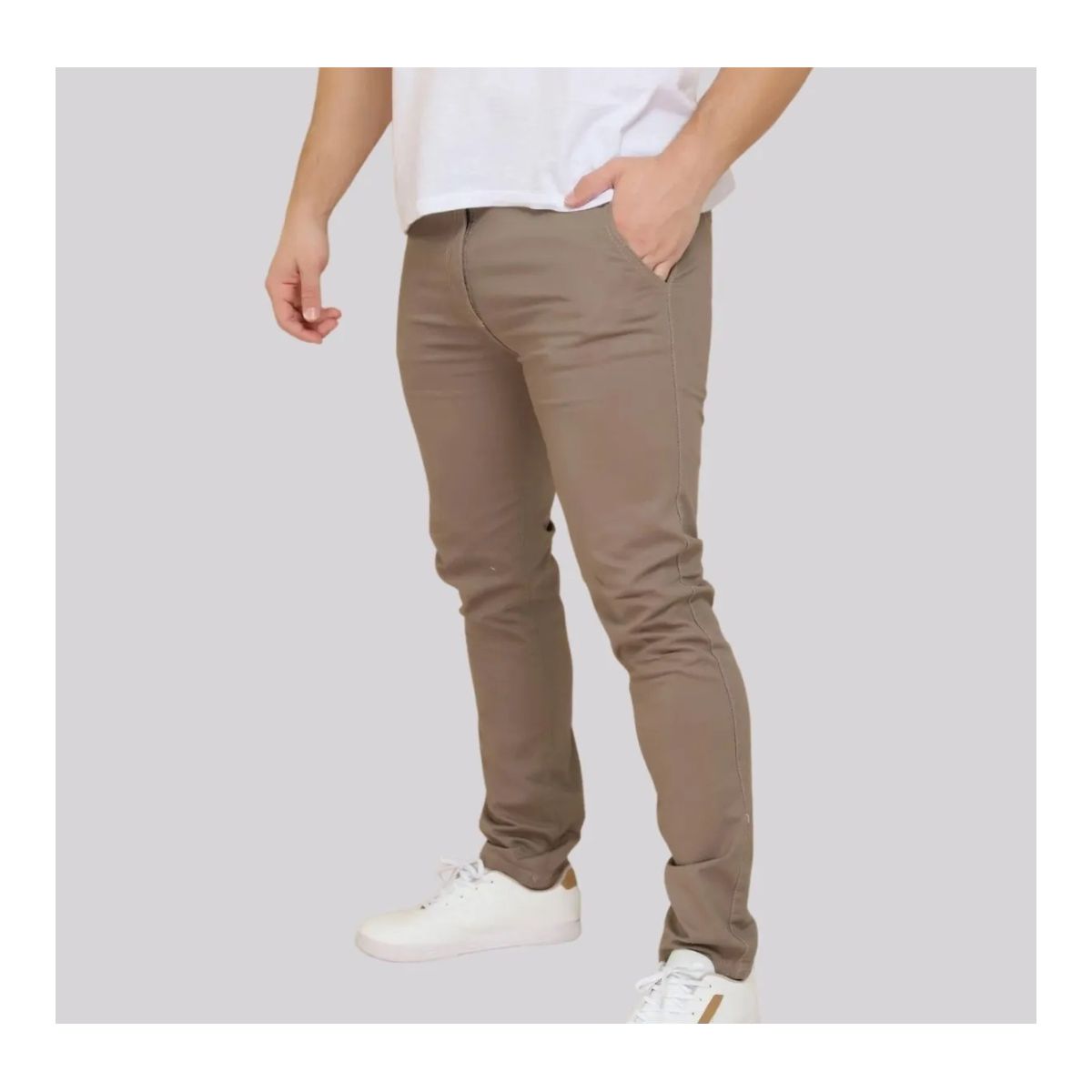 Calça Masculina Sarja Cappucino - Fátima Modas