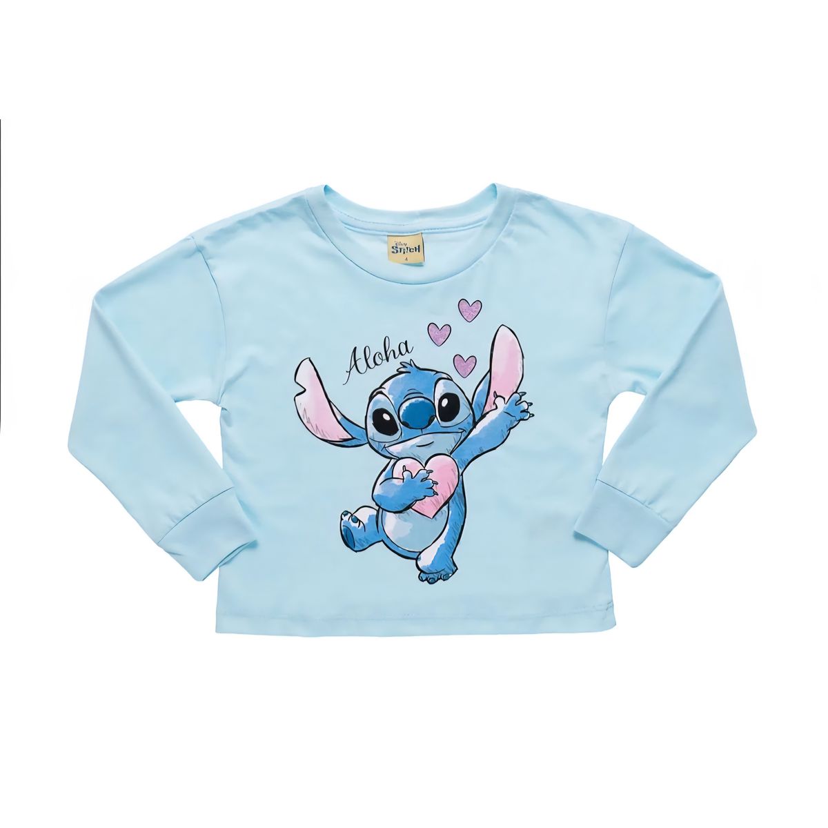 Blusa Infantil Stitch Azul Claro Fakini - Fátima Modas