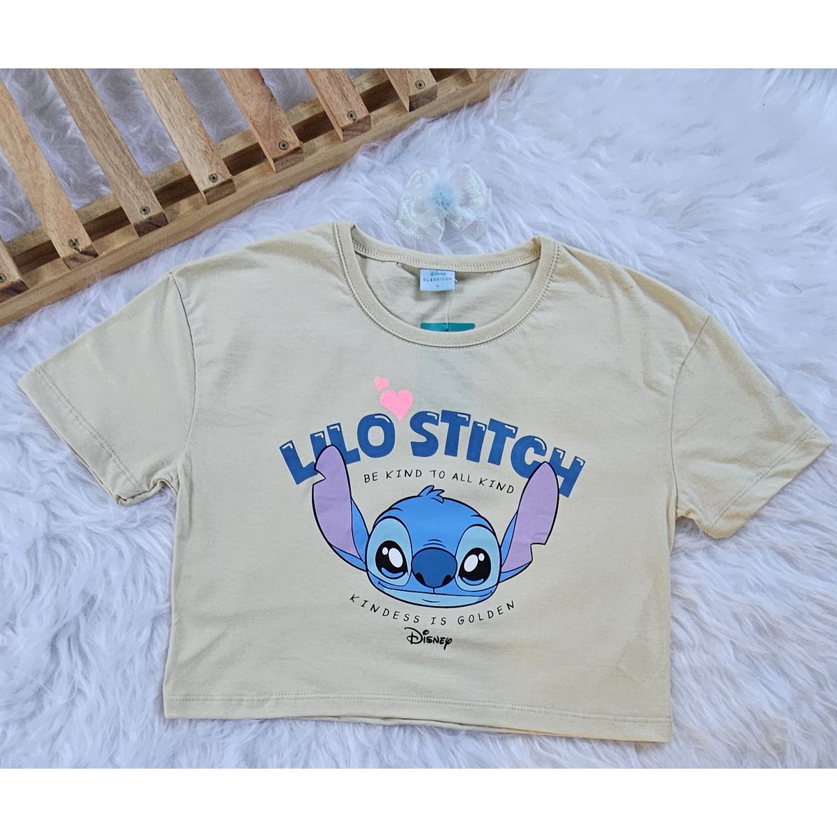 Blusa Feminina Infantil Lilo & Stitch Bege - Fátima Modas