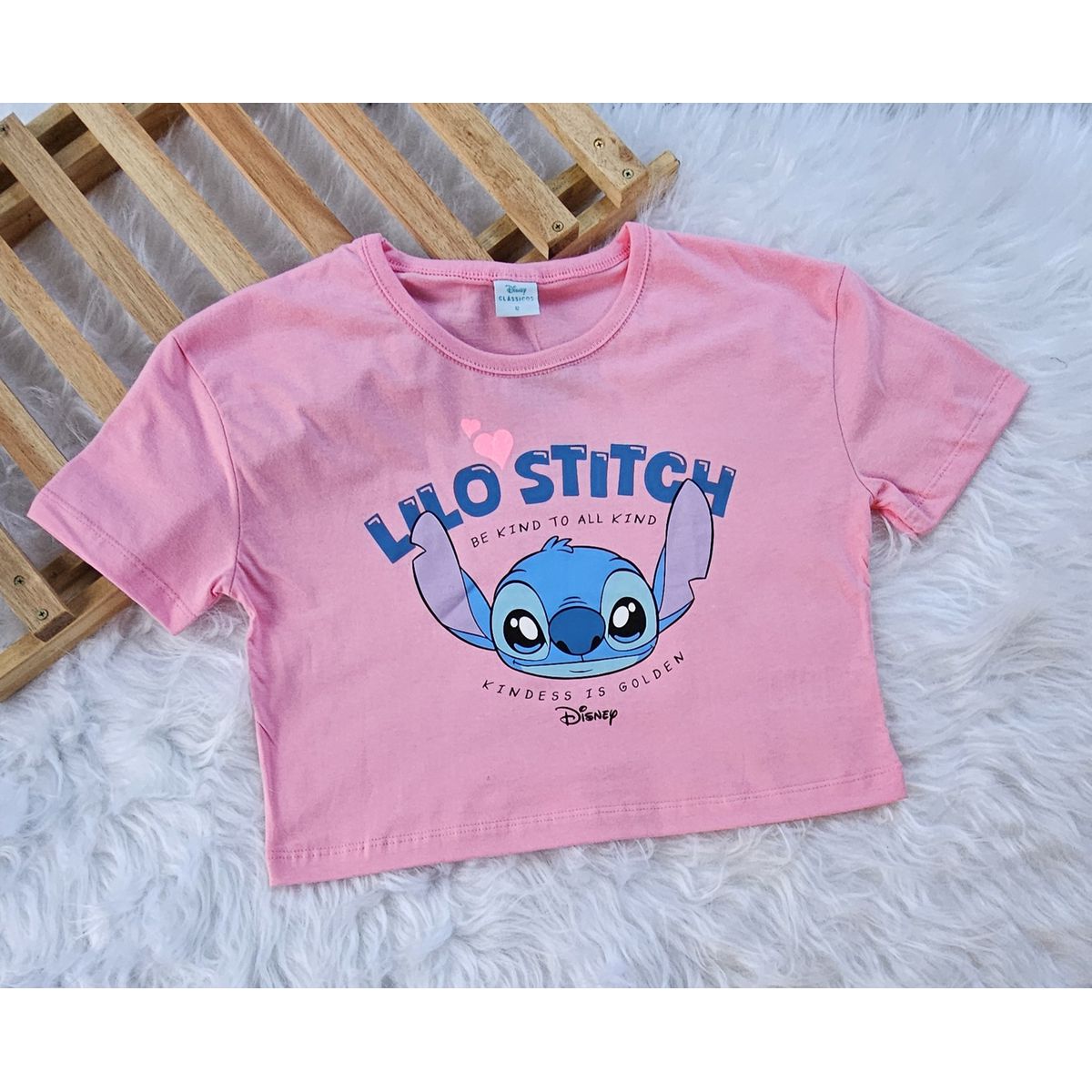 Blusa Feminina Infantil Lilo & Stitch Rosa - Fátima Modas