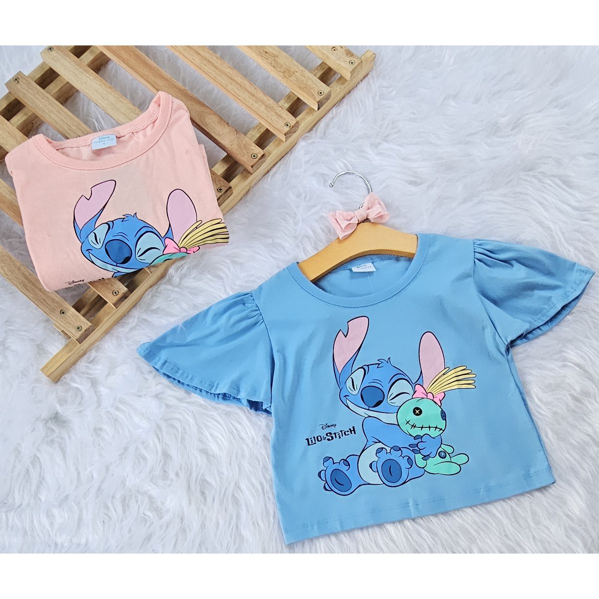 Blusa Feminina Infantil Lilo & Stitch Azul - Fátima Modas