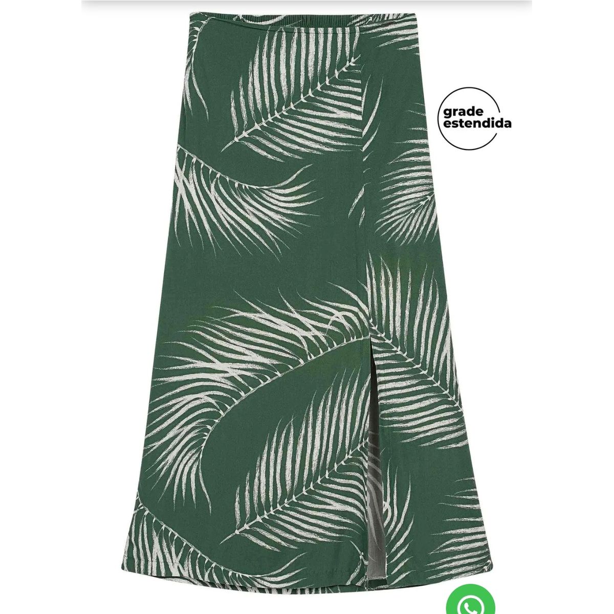 Saia Feminina Midi Floral Com Fenda Marialícia - Fátima Modas