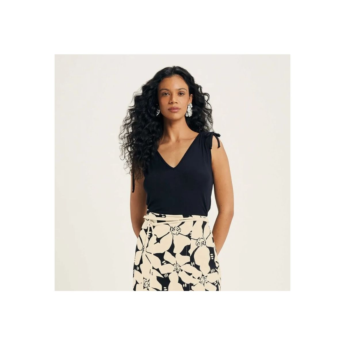 Blusa Feminina Alças Com Amarração Marialícia - Fátima Modas