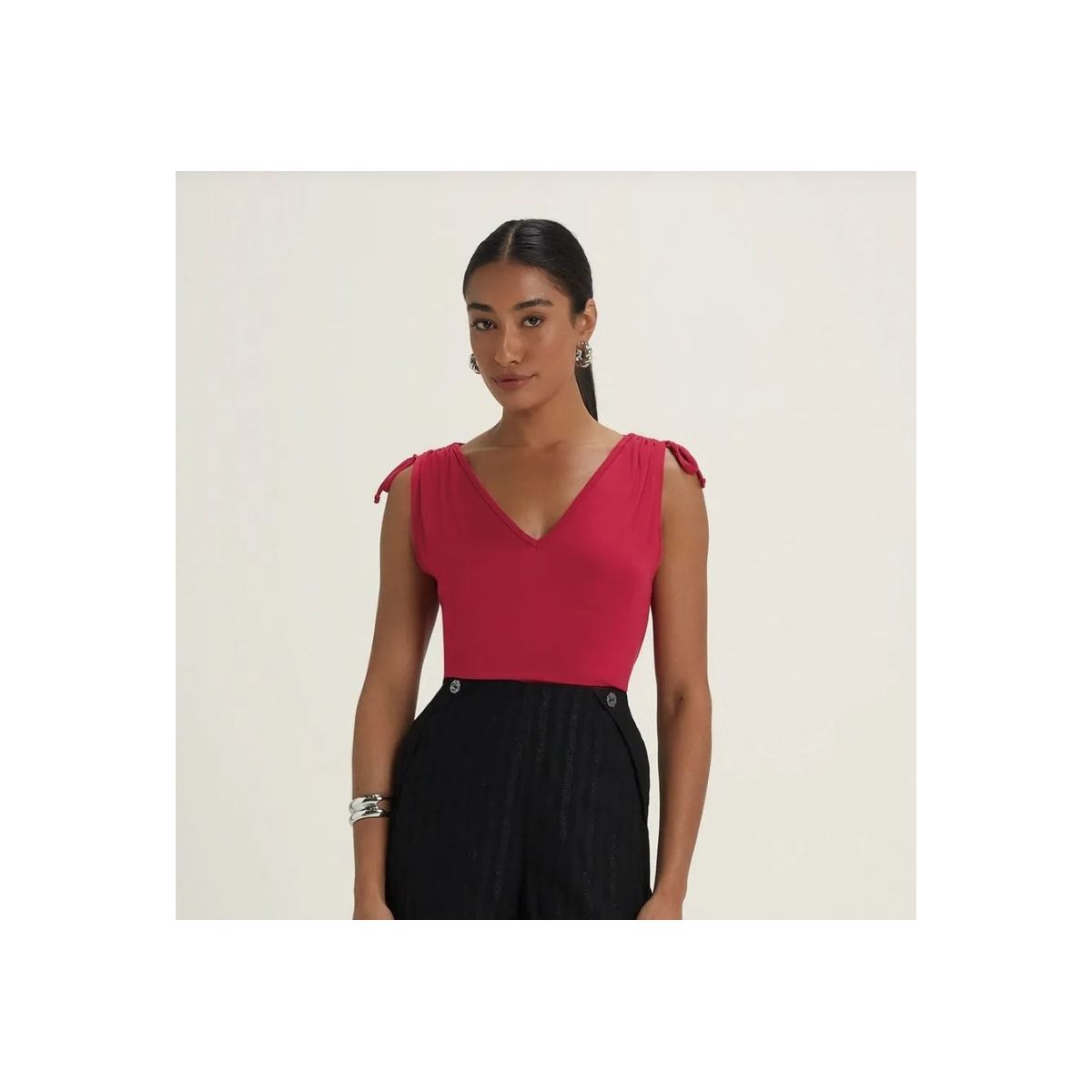 Blusa Feminina Alças Com Amarração Marialícia - Fátima Modas