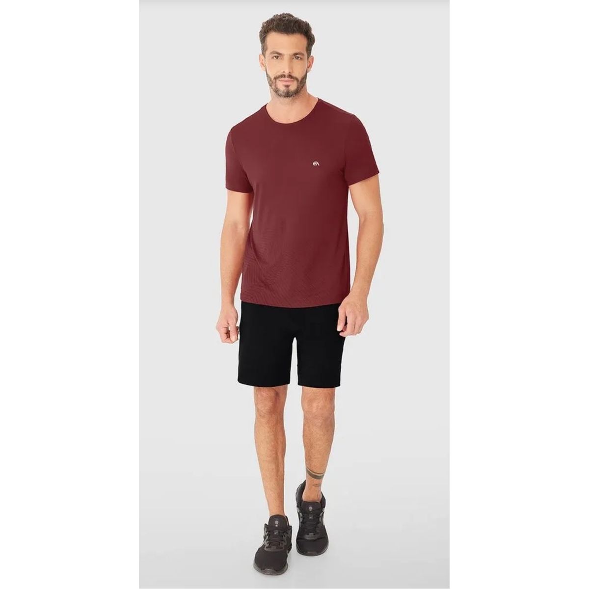 Camiseta Masculina Regular Em Malha Dry E Proteção... - Fátima Modas
