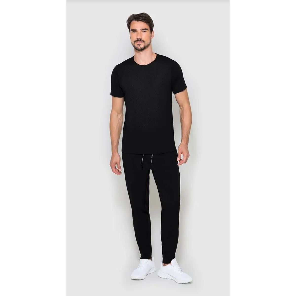 Camiseta Masculina Regular Em Malha Dry E Proteção... - Fátima Modas