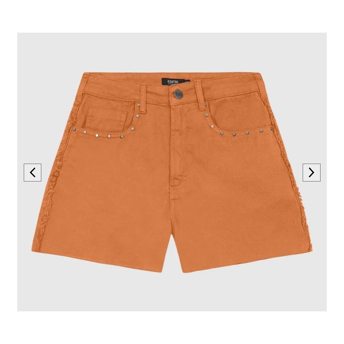 Shorts Feminino Cintura Alta Lateral Desfiada Em J... - Fátima Modas