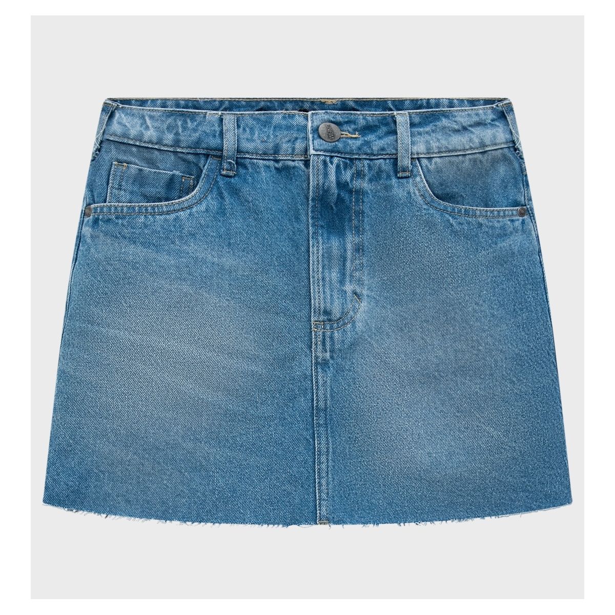 Shorts Saia Curta em Jeans com Cintura Alta Azul - Fátima Modas