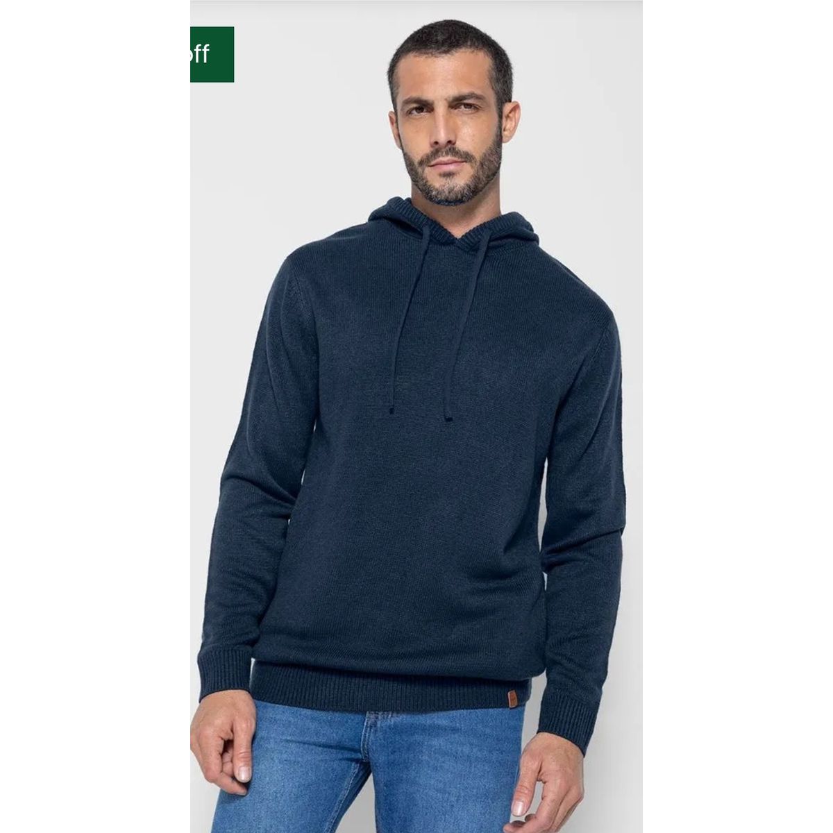 Blusão Masculino Capuz E Bolso Lateral Em Tricô - ... - Fátima Modas
