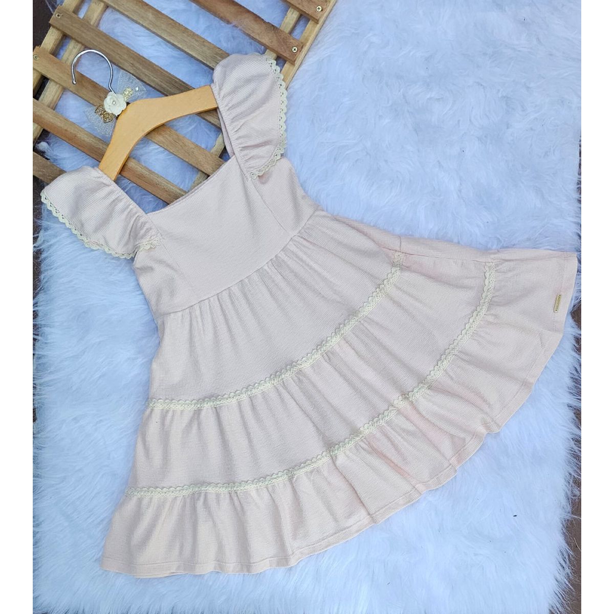 Vestido Infantil Rosa Renda Colorittá - Fátima Modas