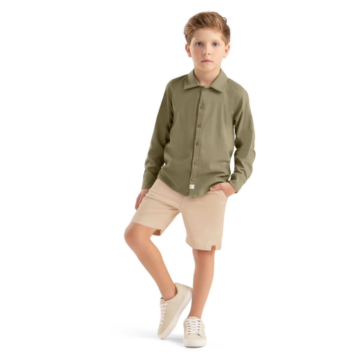 Camisa Infantil Menino Manga Longa Linho Colorittá... - Fátima Modas