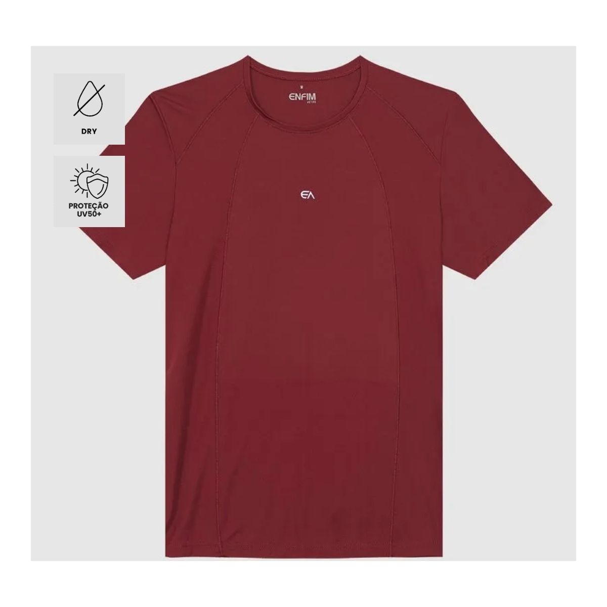 Camiseta Masculina Slim Com Recorte Em Malha Dry E... - Fátima Modas