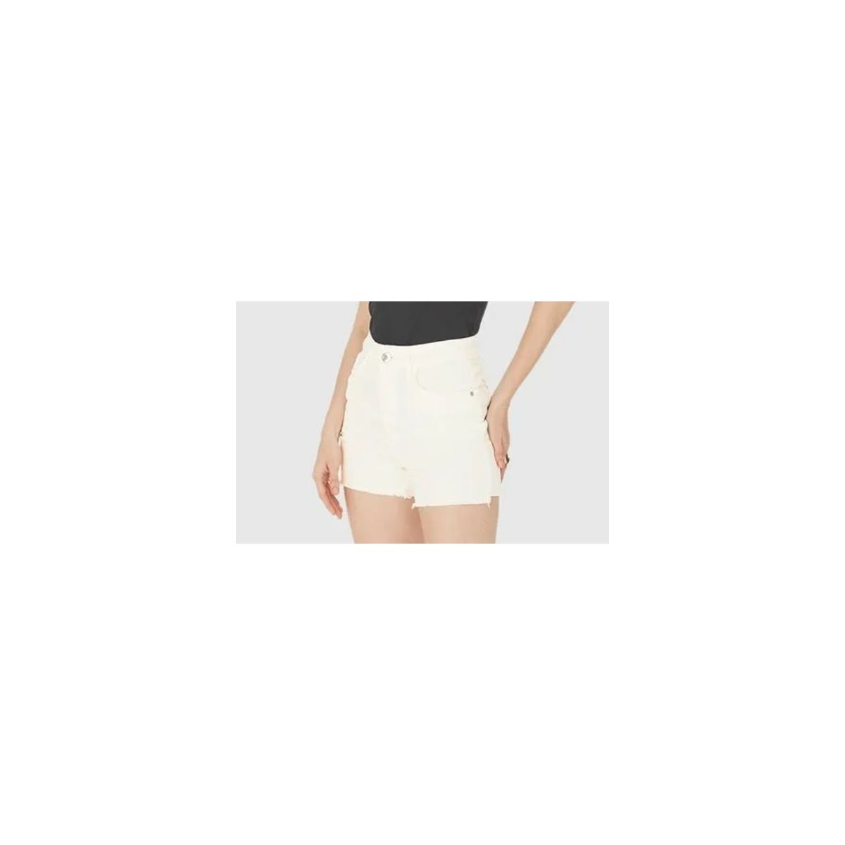Shorts Feminino Cintura Alta Em Sarja Com Elastano - Fátima Modas