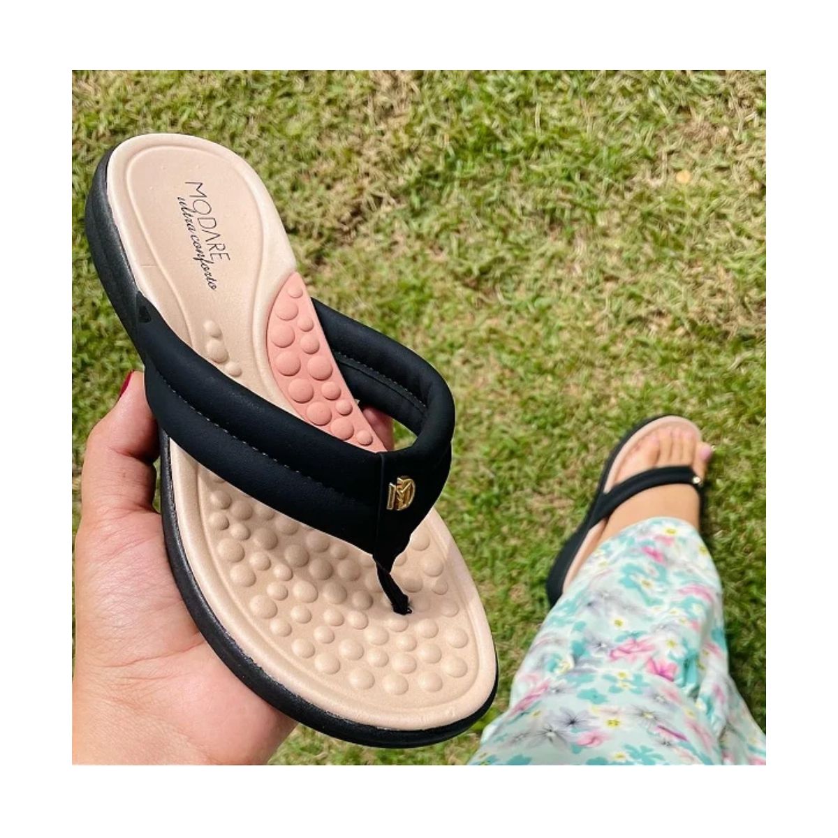Chinelo Massageador Modare Preto 7174105 - Fátima Modas