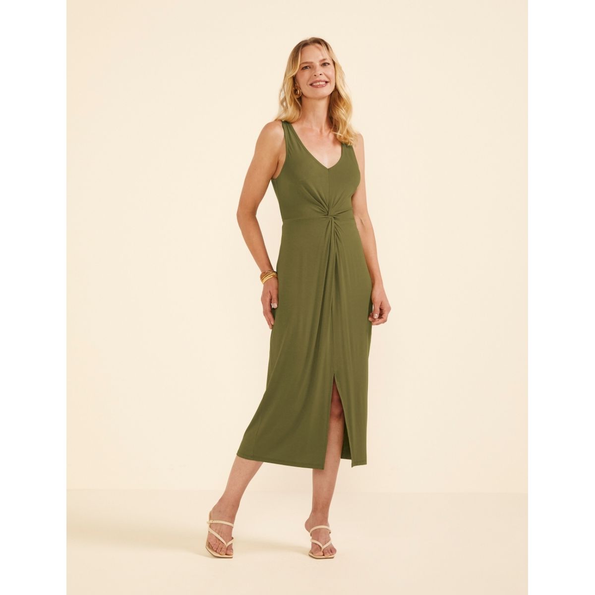 Vestido Midi Marialicia - Fátima Modas