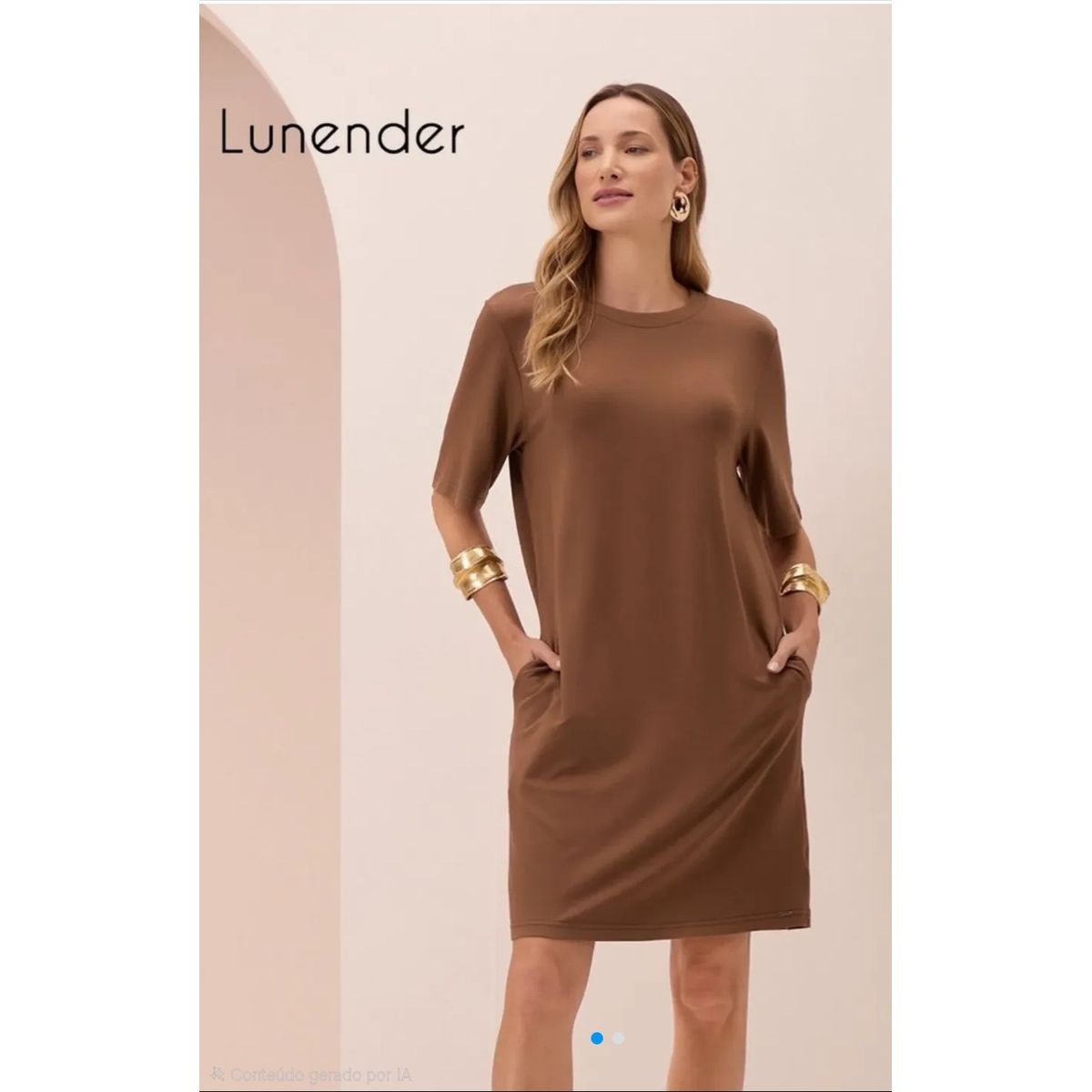 Vestido De Mangas Curtas Em Malha - Fátima Modas