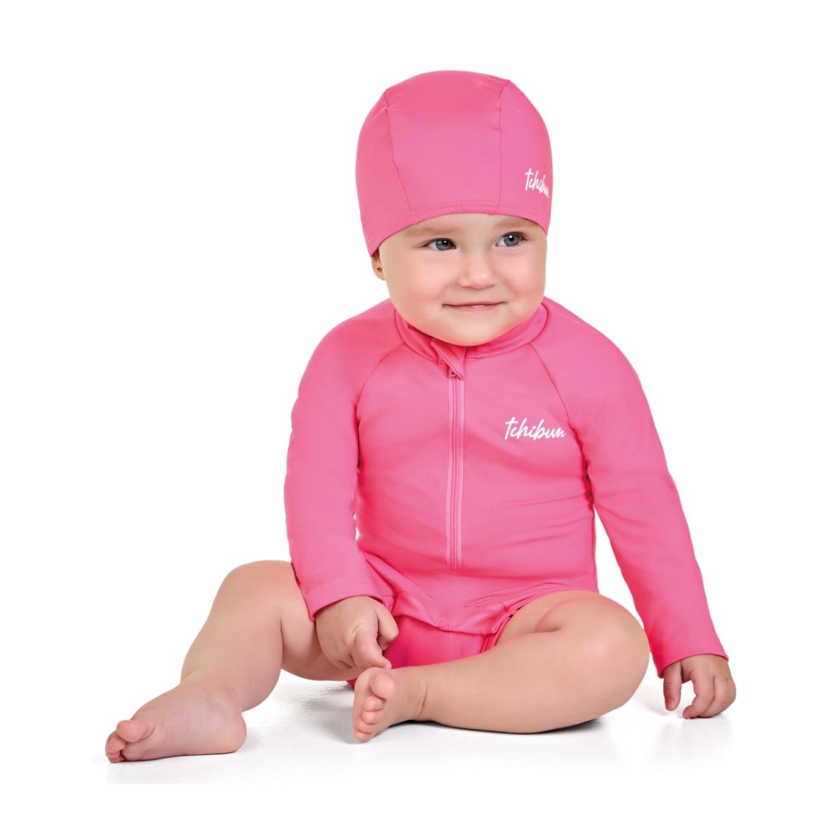 Macaquinho Praia Infantil Proteção UV Pink Neon - Fátima Modas