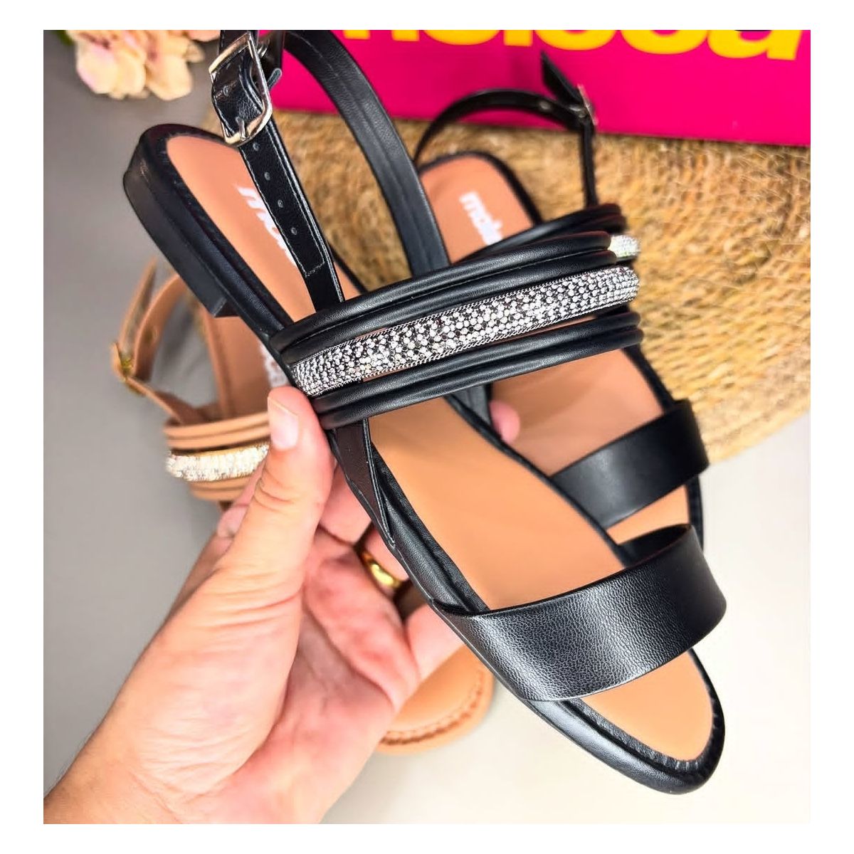 Sandália Moleca Tira Brilhosa 5435.554 - Fátima Modas